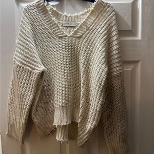 Soft Groove Women's Cream V-Neck Sweater